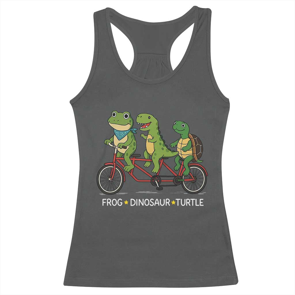 Subtle FDT Racerback Tank Top Frog Dinosaur Turtle Political Satire TS10 Dark Heather Print Your Wear