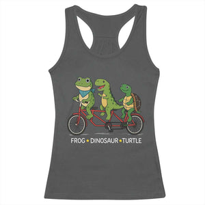 Subtle FDT Racerback Tank Top Frog Dinosaur Turtle Political Satire TS10 Dark Heather Print Your Wear