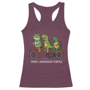 Subtle FDT Racerback Tank Top Frog Dinosaur Turtle Political Satire TS10 Maroon Print Your Wear