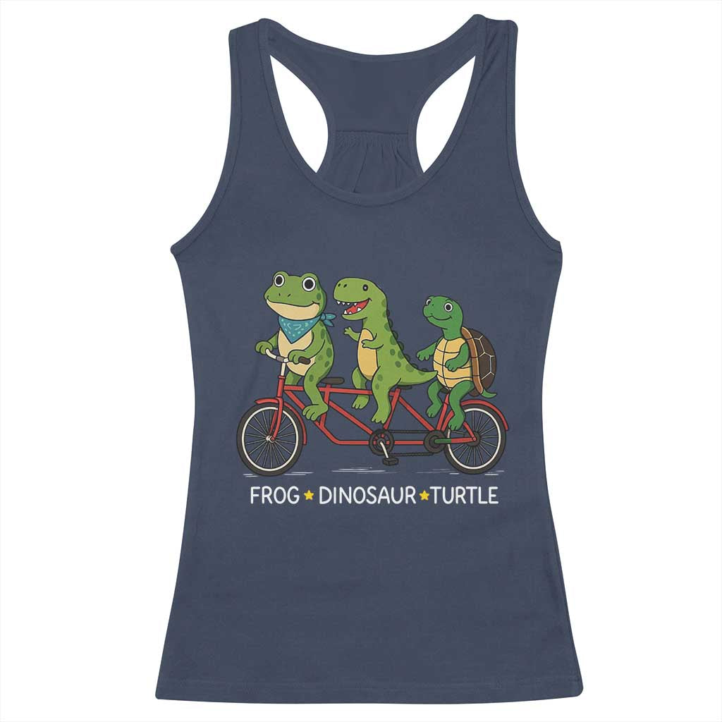 Subtle FDT Racerback Tank Top Frog Dinosaur Turtle Political Satire TS10 Navy Print Your Wear