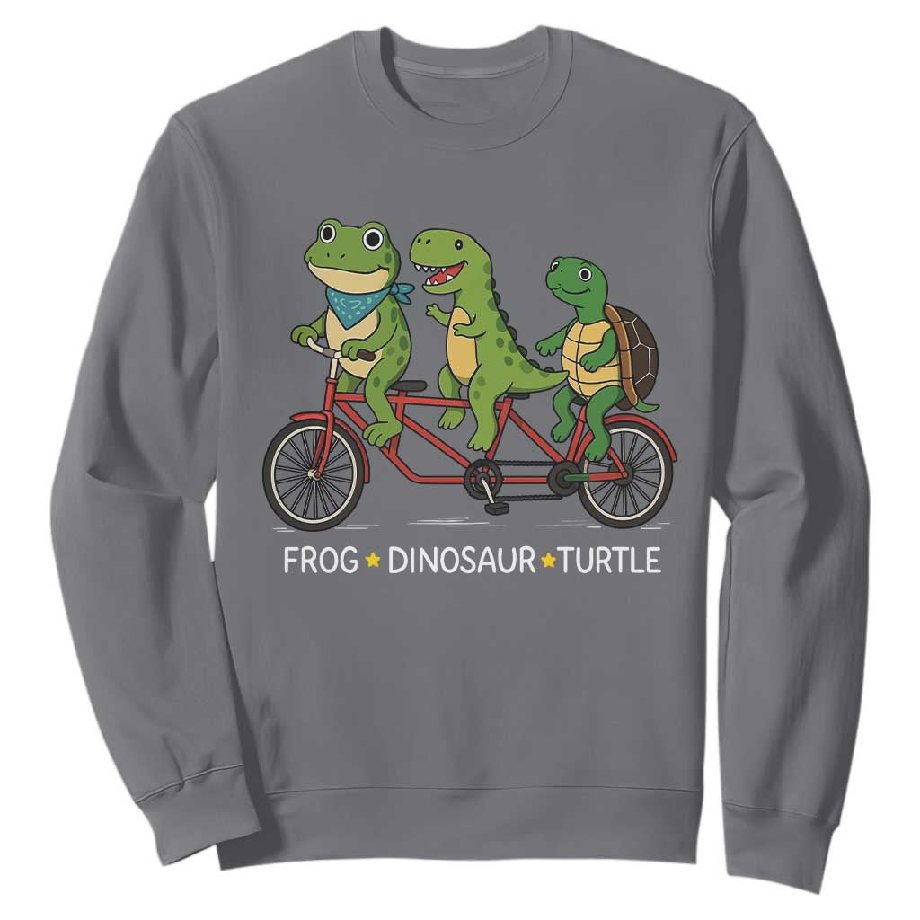 Subtle FDT Sweatshirt Frog Dinosaur Turtle Political Satire TS10 Charcoal Print Your Wear