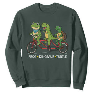 Subtle FDT Sweatshirt Frog Dinosaur Turtle Political Satire TS10 Dark Forest Green Print Your Wear