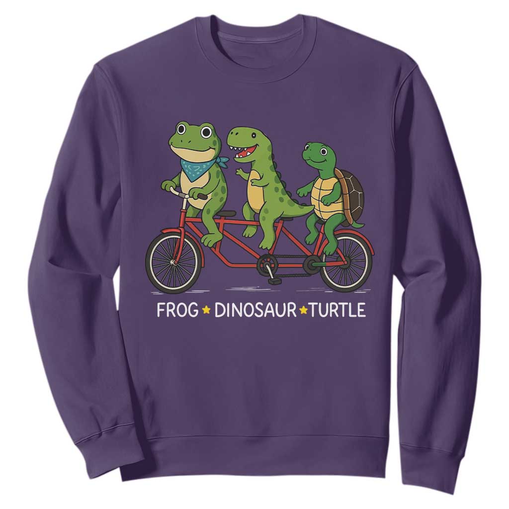 Subtle FDT Sweatshirt Frog Dinosaur Turtle Political Satire TS10 Purple Print Your Wear