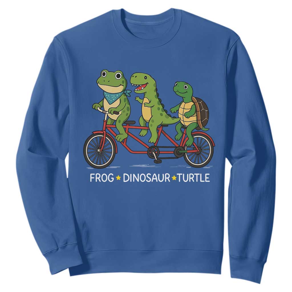 Subtle FDT Sweatshirt Frog Dinosaur Turtle Political Satire TS10 Royal Blue Print Your Wear