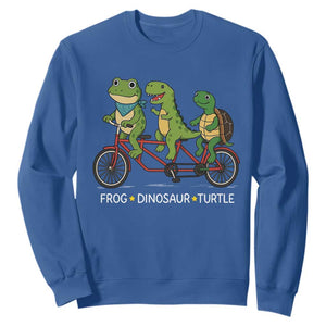 Subtle FDT Sweatshirt Frog Dinosaur Turtle Political Satire TS10 Royal Blue Print Your Wear