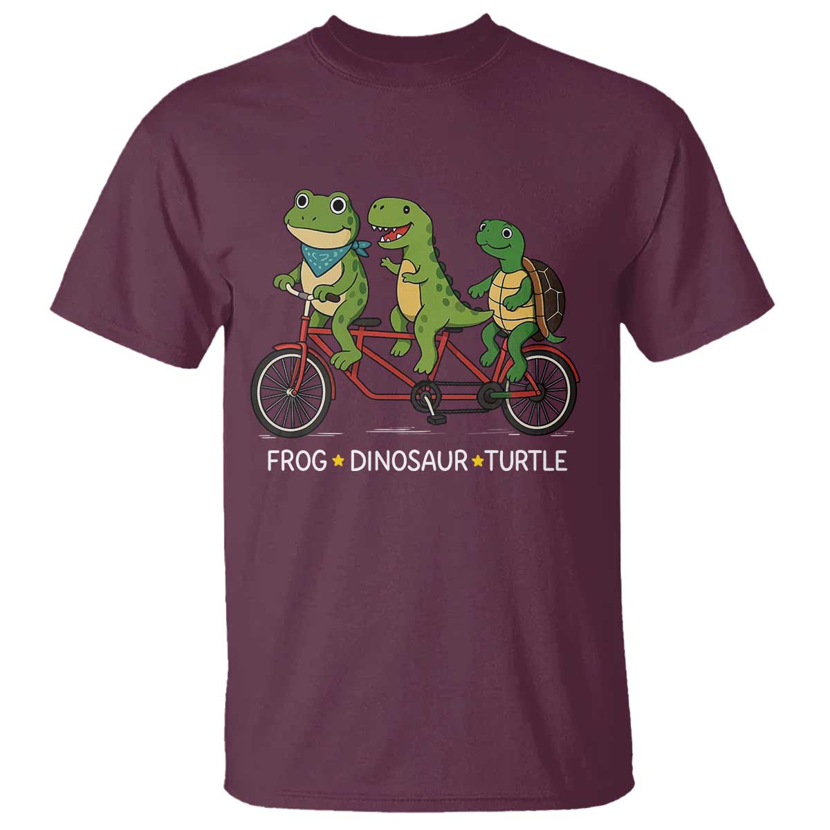 Subtle FDT T Shirt Frog Dinosaur Turtle Political Satire TS10 Maroon Print Your Wear