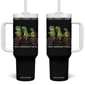 Subtle FDT Tumbler With Handle Frog Dinosaur Turtle Political Satire TS10 One Size: 40 oz Black Print Your Wear