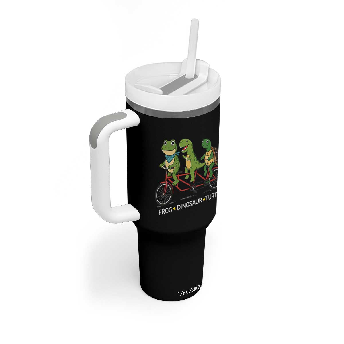 Subtle FDT Tumbler With Handle Frog Dinosaur Turtle Political Satire TS10 Print Your Wear