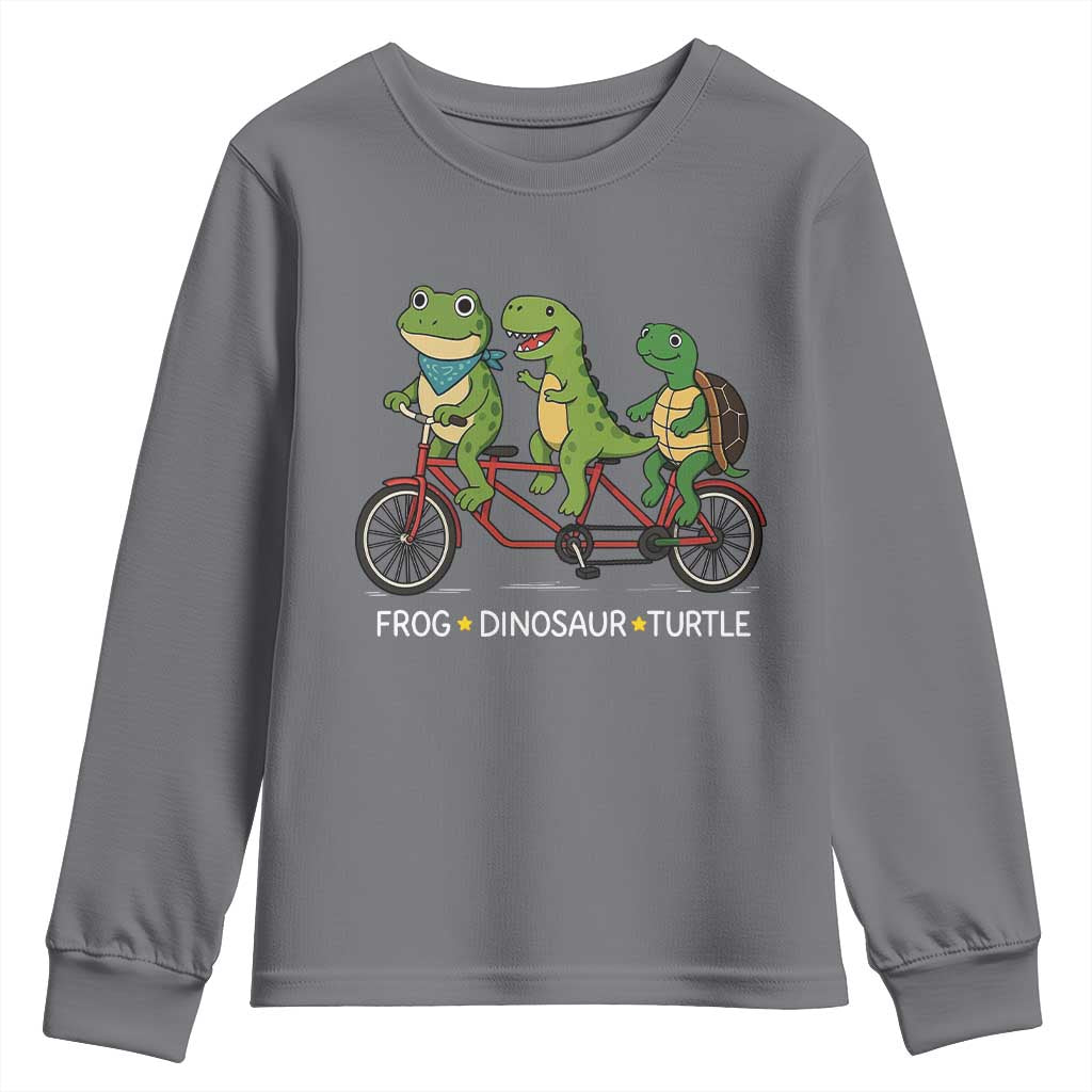 Subtle FDT Youth Sweatshirt Frog Dinosaur Turtle Political Satire TS10 Charcoal Print Your Wear