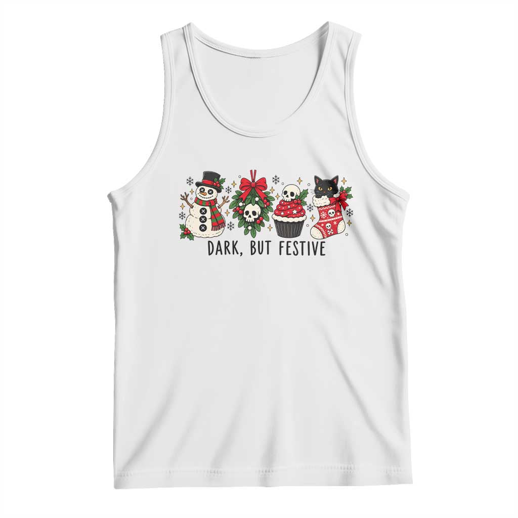 Dark But Festive Goth Christmas Tank Top Black Cat Spooky Holiday Gift For Goth Girl