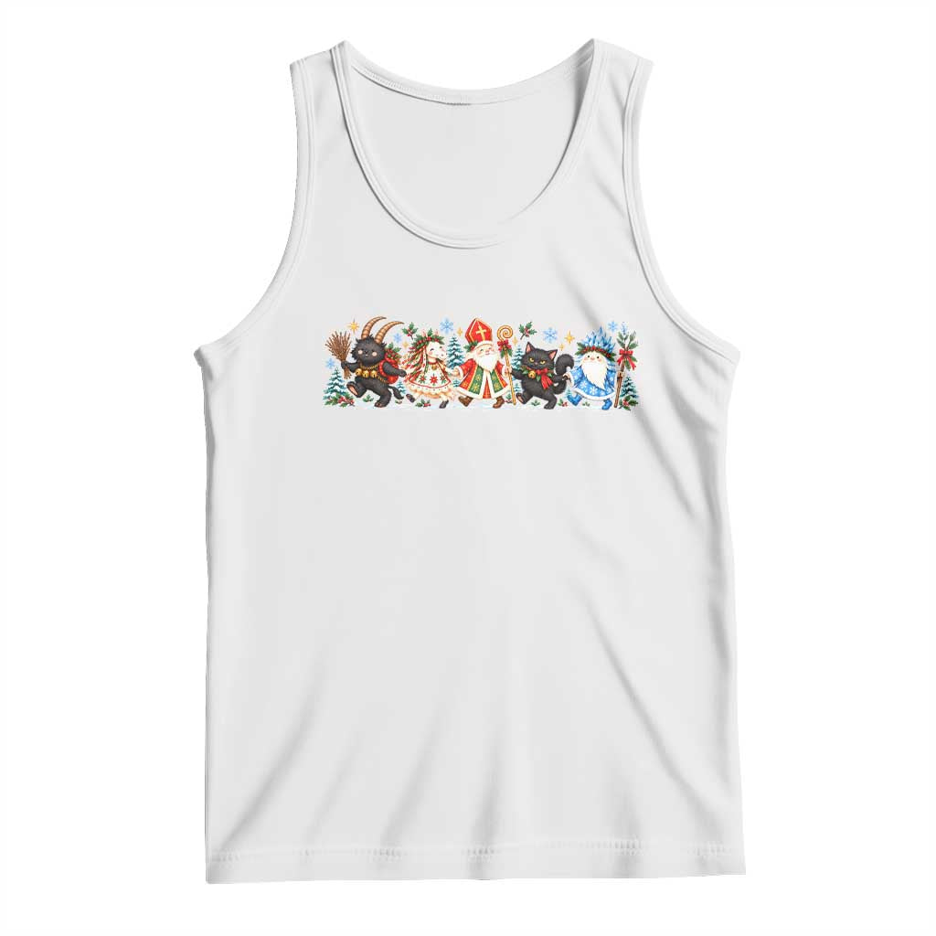 Christmas Folklore Tank Top Krampus Yule Cat Mari Lwyd Jack Frost St Nick Dark Holiday Graphic