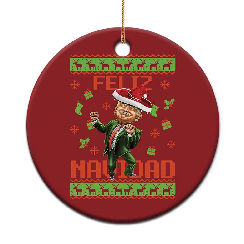 Funny Trump Christmas Ornament Feliz Navidad Ugly Christmas Sweater Dancing Trump TS10 Print Your Wear