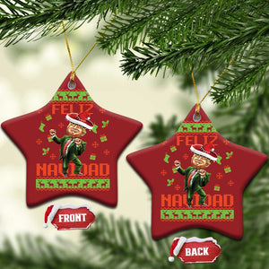 Funny Trump Christmas Ornament Feliz Navidad Ugly Christmas Sweater Dancing Trump TS10 Star Red Print Your Wear