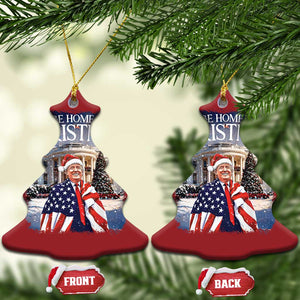 Funny Trump Christmas Ornament Ill Be Home For Christmas 2024 White House Daddy's Home TS10 Christmas Tree Red Print Your Wear