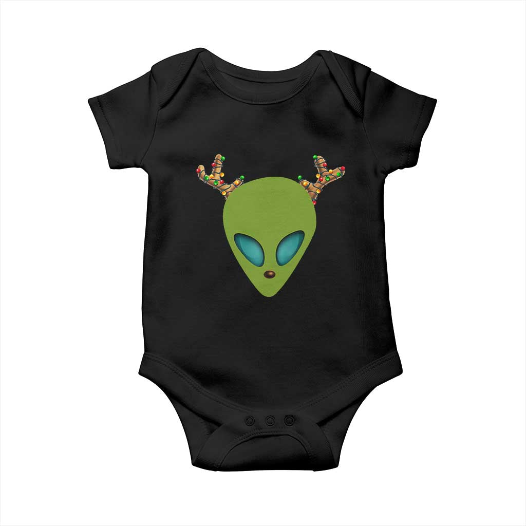 Alien Christmas Baby Onesie Funny Humans Aren't Real Cute UFO Gift TS10 Black Print Your Wear