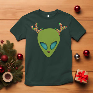 Alien Christmas T Shirt Funny Humans Aren't Real Cute UFO Gift TS10 Dark Forest Green Print Your Wear