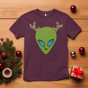 Alien Christmas T Shirt Funny Humans Aren't Real Cute UFO Gift TS10 Maroon Print Your Wear