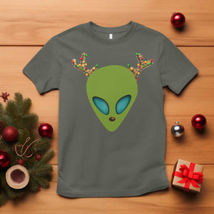 Alien Christmas T Shirt Funny Humans Aren't Real Cute UFO Gift TS10 Military Green Print Your Wear