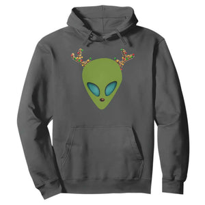 Alien Christmas Hoodie Funny Humans Aren't Real Cute UFO Gift TS10 Dark Heather Print Your Wear