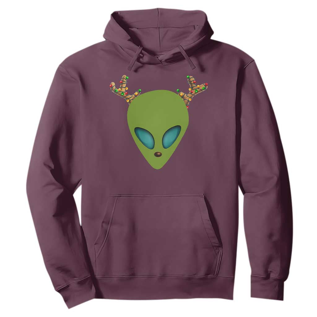 Alien Christmas Hoodie Funny Humans Aren't Real Cute UFO Gift TS10 Maroon Print Your Wear