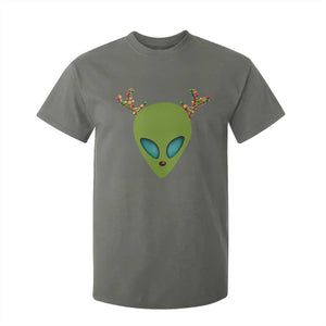 Alien Christmas T Shirt For Kid Funny Humans Aren't Real Cute UFO Gift TS10 Military Green Print Your Wear