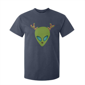 Alien Christmas T Shirt For Kid Funny Humans Aren't Real Cute UFO Gift TS10 Navy Print Your Wear