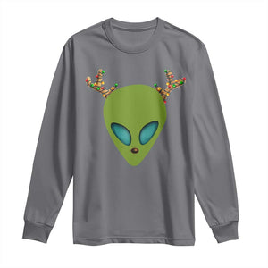 Alien Christmas Long Sleeve Shirt Funny Humans Aren't Real Cute UFO Gift TS10 Charcoal Print Your Wear