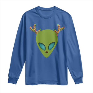 Alien Christmas Long Sleeve Shirt Funny Humans Aren't Real Cute UFO Gift TS10 Royal Blue Print Your Wear