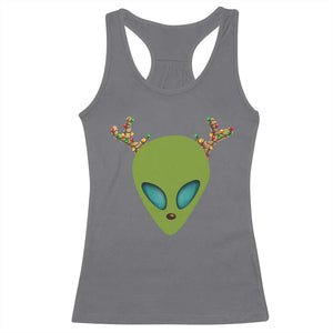 Alien Christmas Racerback Tank Top Funny Humans Aren't Real Cute UFO Gift TS10 Charcoal Print Your Wear