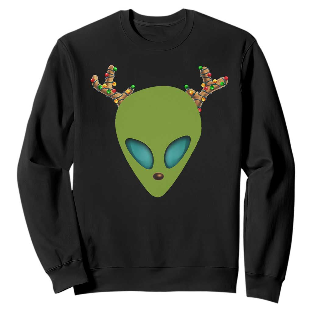 Alien Christmas Sweatshirt Funny Humans Aren't Real Cute UFO Gift TS10 Black Print Your Wear