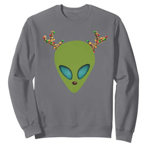 Alien Christmas Sweatshirt Funny Humans Aren't Real Cute UFO Gift TS10 Charcoal Print Your Wear