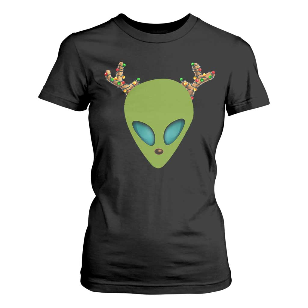 Alien Christmas T Shirt For Women Funny Humans Aren't Real Cute UFO Gift TS10 Black Print Your Wear