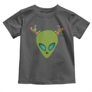 Alien Christmas Toddler T Shirt Funny Humans Aren't Real Cute UFO Gift TS10 Dark Heather Print Your Wear