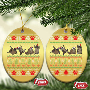 Funny Raccoon Christmas Ornament Funny Gifts For Women Men Raccoon Lovers TS10 Oval Gold Print Your Wear