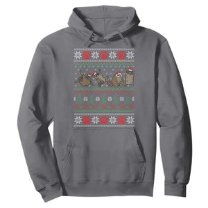 Raccoon Christmas Hoodie Funny Ugly Christmas TS10 Charcoal Print Your Wear