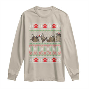 Raccoon Christmas Long Sleeve Shirt Funny Ugly Christmas TS10 Sand Print Your Wear