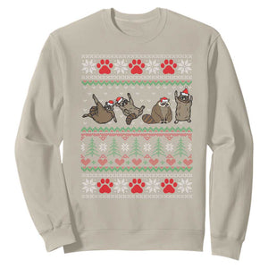 Raccoon Christmas Sweatshirt Funny Ugly Christmas TS10 Sand Print Your Wear