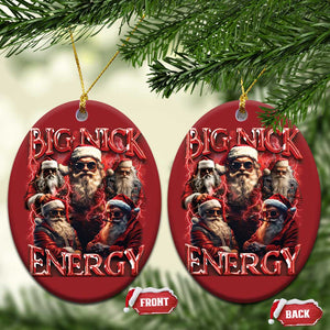 Santa Christmas Ornament Big Nick Energy Bootleg Rap Tee TS10 Oval Red Print Your Wear