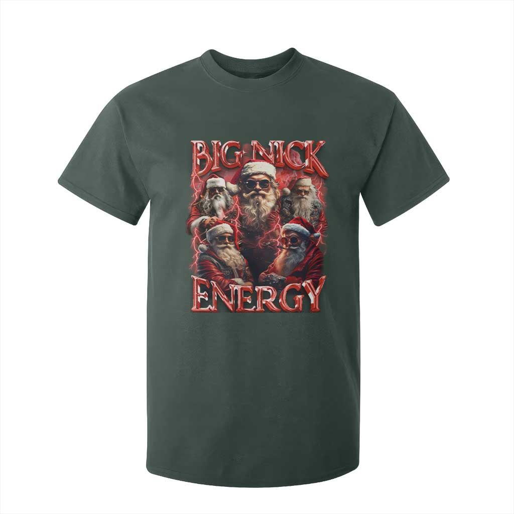 Christmas Santa T Shirt For Kid Big Nick Energy Bootleg Rap Tee TS10 Dark Forest Green Print Your Wear