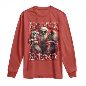 Christmas Santa Long Sleeve Shirt Big Nick Energy Bootleg Rap Tee TS10 Red Print Your Wear