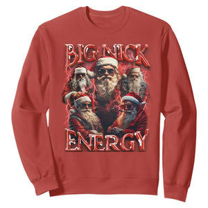 Christmas Santa Sweatshirt Big Nick Energy Bootleg Rap Tee TS10 Red Print Your Wear
