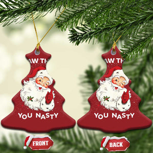 Santa Christmas Ornament Vintage I Saw That You Naughty TS10 Christmas Tree Red Print Your Wear