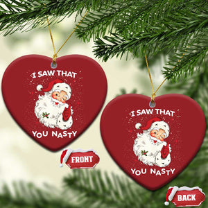 Santa Christmas Ornament Vintage I Saw That You Naughty TS10 Heart Red Print Your Wear