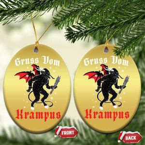 Krampus Christmas Ornament Scary Horror Goth Xmas Gruss Von Krampus TS10 Oval Gold Print Your Wear