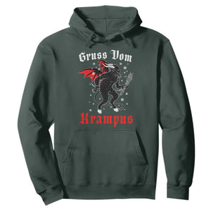 Christmas Krampus Hoodie Scary Horror Goth Xmas Gruss Von Krampus TS10 Dark Forest Green Print Your Wear
