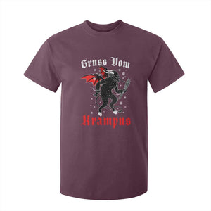 Christmas Krampus T Shirt For Kid Scary Horror Goth Xmas Gruss Von Krampus TS10 Maroon Print Your Wear