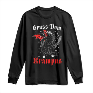 Christmas Krampus Long Sleeve Shirt Scary Horror Goth Xmas Gruss Von Krampus TS10 Black Print Your Wear