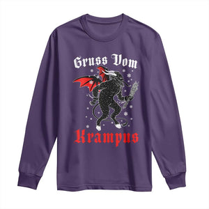 Christmas Krampus Long Sleeve Shirt Scary Horror Goth Xmas Gruss Von Krampus TS10 Purple Print Your Wear