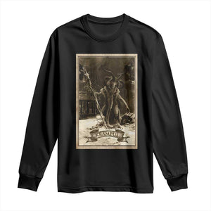 Christmas Krampus Long Sleeve Shirt Xmas Horror Ugly Sweater Krampus Tarot Card Evil Pajama TS10 Black Print Your Wear