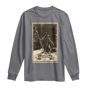 Christmas Krampus Long Sleeve Shirt Xmas Horror Ugly Sweater Krampus Tarot Card Evil Pajama TS10 Charcoal Print Your Wear